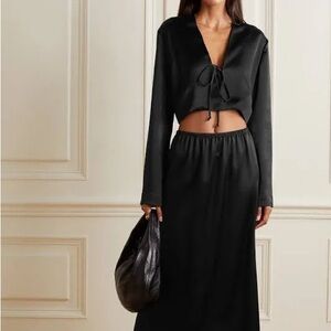 Leset Barb Crop Tie Cardigan Top